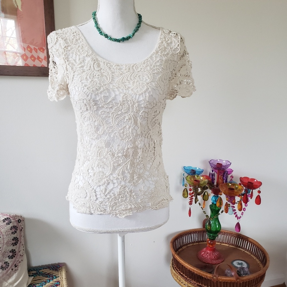 Lace Over Shirt
